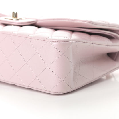 Chanel Iridescent Calfskin Quilted Medium Double Flap Light Pink 9 of 11