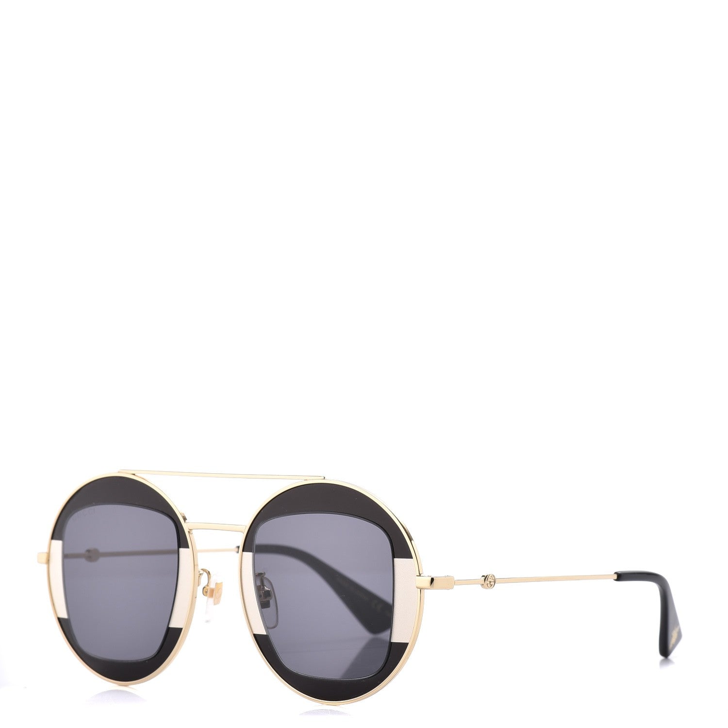 Gucci Round Frame Sylvie Web Sunglasses GG0105S Black 1 of 9