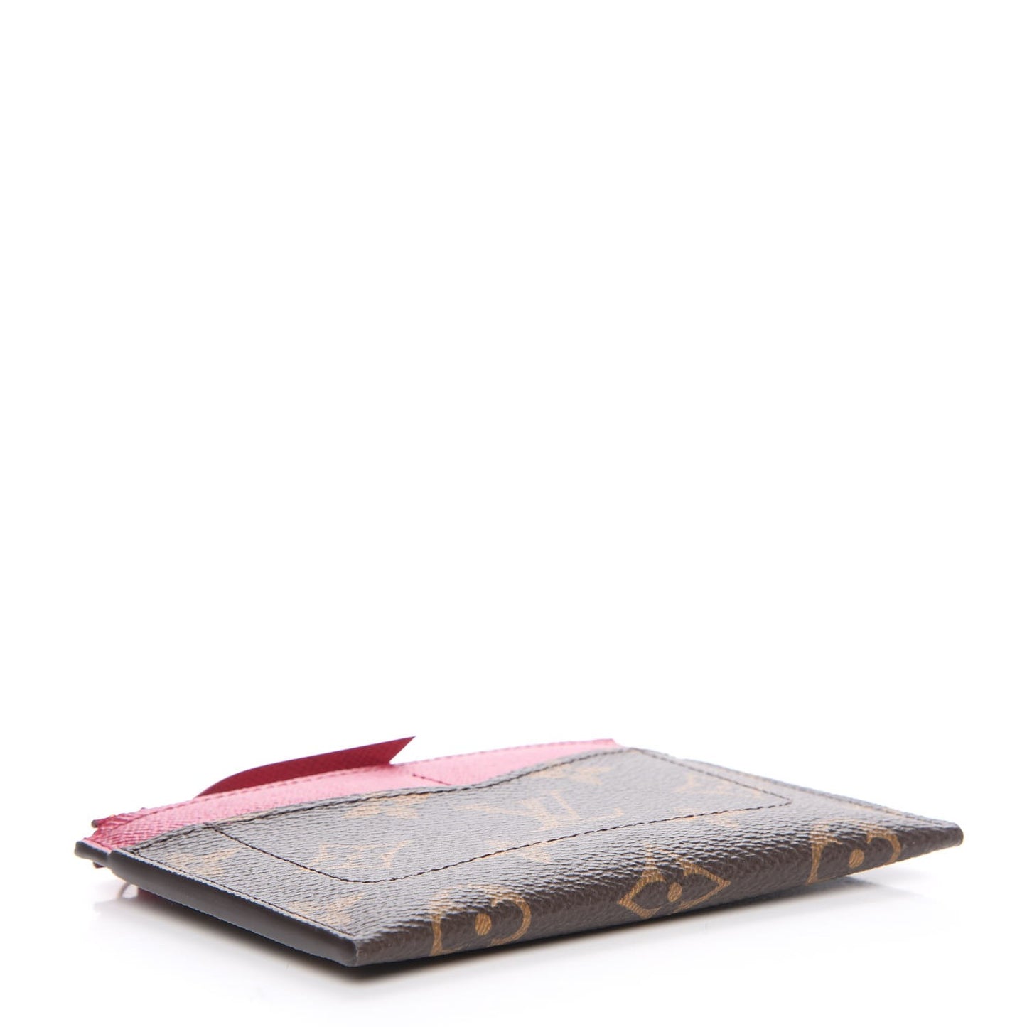 Monogram Zipped Card Holder Fuchsia