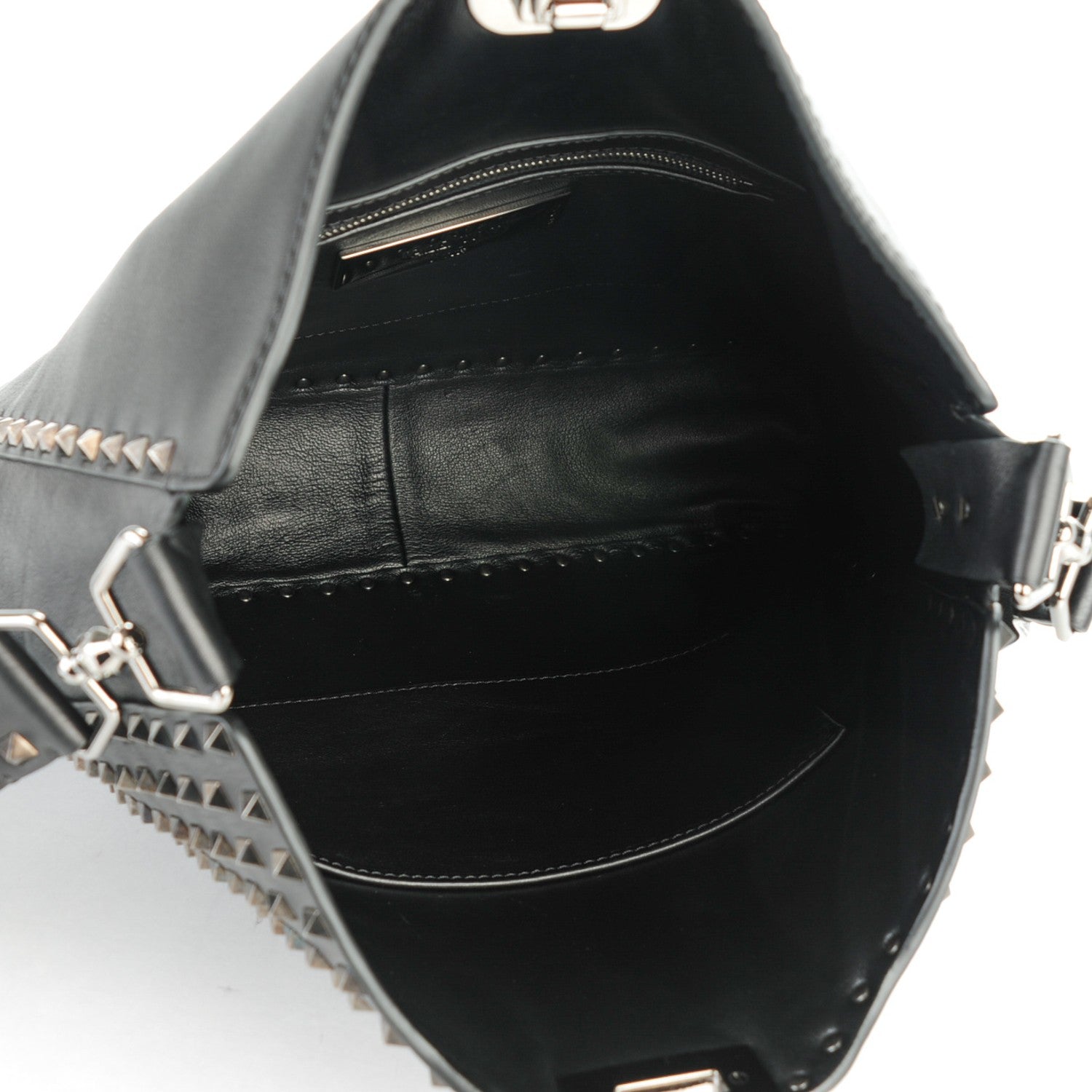 Valentino Garavani Calfskin Rockstud All Over Flip-Lock Messenger Bag Black 5 of 6