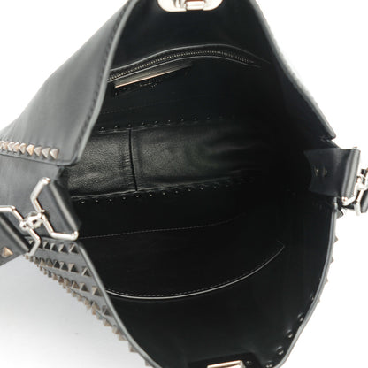 Valentino Garavani Calfskin Rockstud All Over Flip-Lock Messenger Bag Black 5 of 6