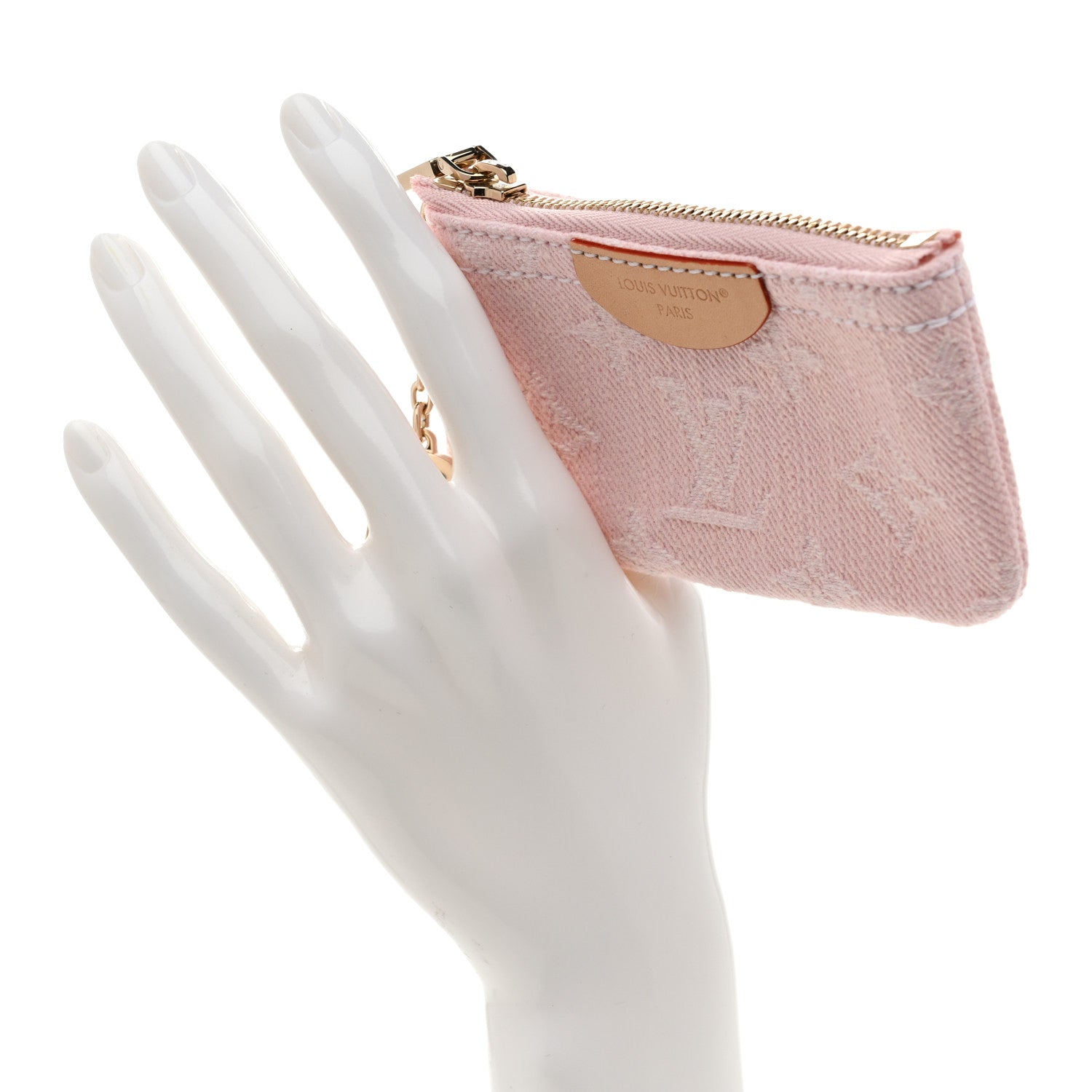 Louis Vuitton Monogram Denim Key Pouch Washed Pink 2 of 7