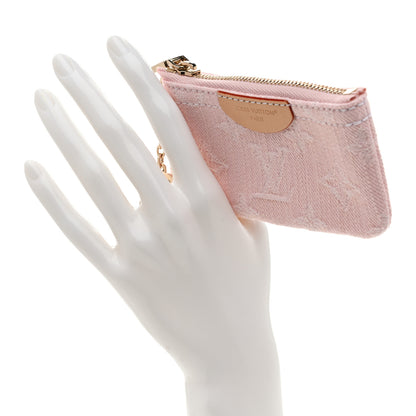 Louis Vuitton Monogram Denim Key Pouch Washed Pink 2 of 7