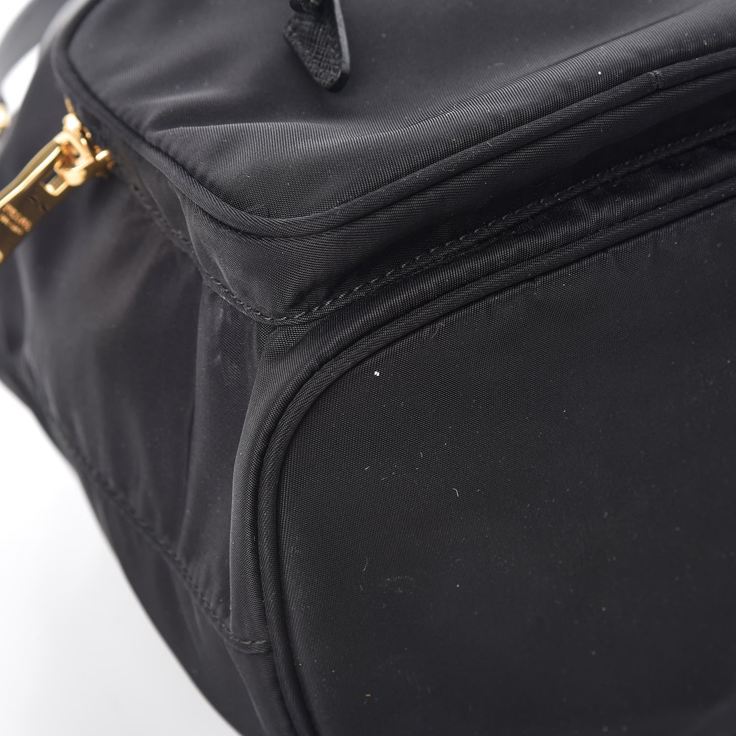Prada Saffiano Tessuto Nylon Mini Bucket Crossbody Bag Black 9 of 9