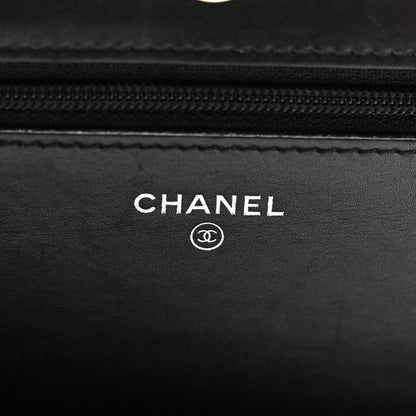 Chanel Calfskin Chain 20s Signe Wallet on Chain WOC Black 6 of 12