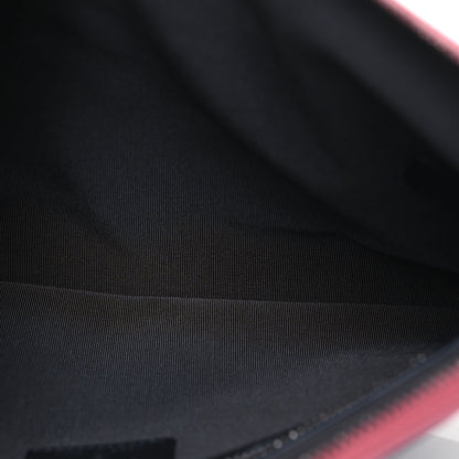 Chanel Aged Calfskin Chevron Quilted Medium Gabrielle Cosmetic Case Pink Navy Black 5 of 10