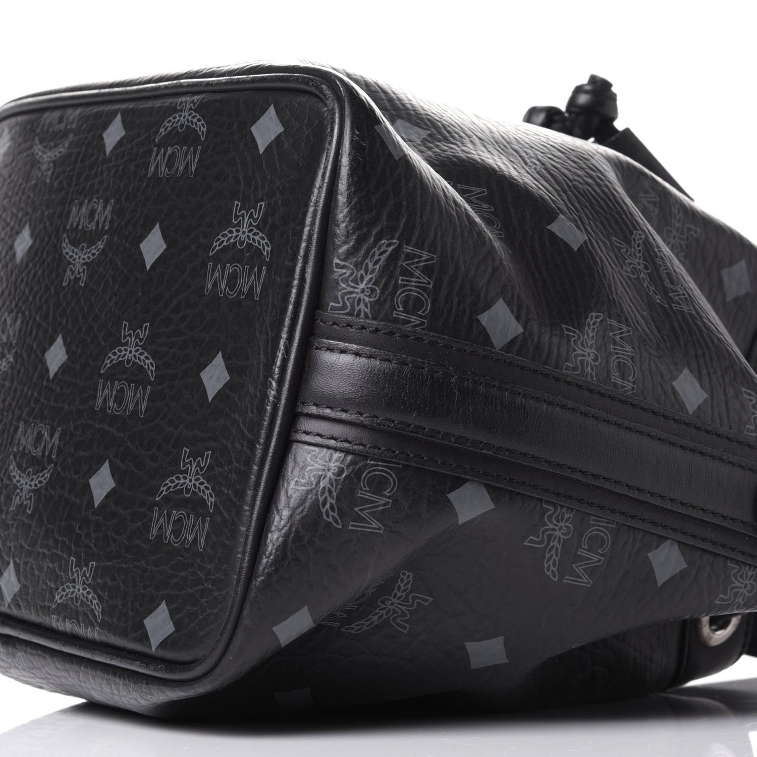 MCM Visetos Essential Drawstring Bucket Bag Black 10 of 15