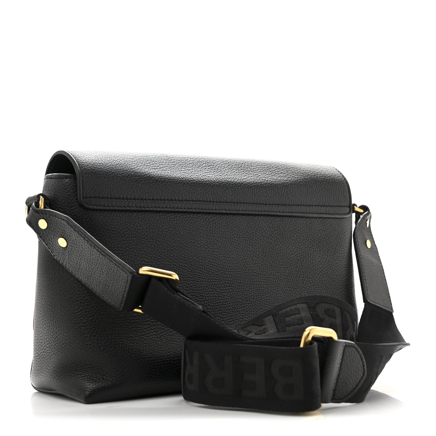 Burberry Coated Canvas Calfskin Vintage Check Medium Note Crossbody Bag Black 3 of 11