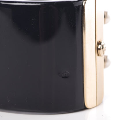 Chanel Resin Pearl CC Cuff Black 7 of 10