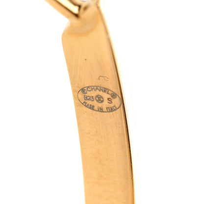 Chanel Metal Transparent Resin CC Hoop Earrings Gold 4 of 5