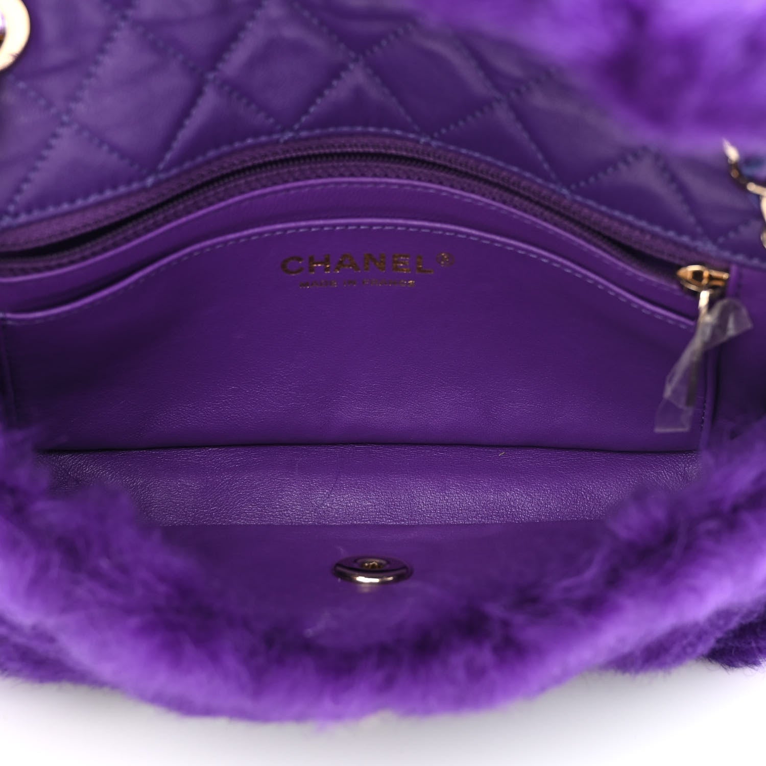 Chanel Shearling Lambskin Quilted Flap Purple 5 of 10