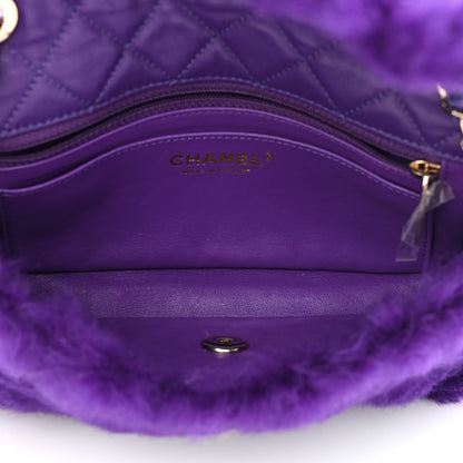 Chanel Shearling Lambskin Quilted Flap Purple 5 of 10