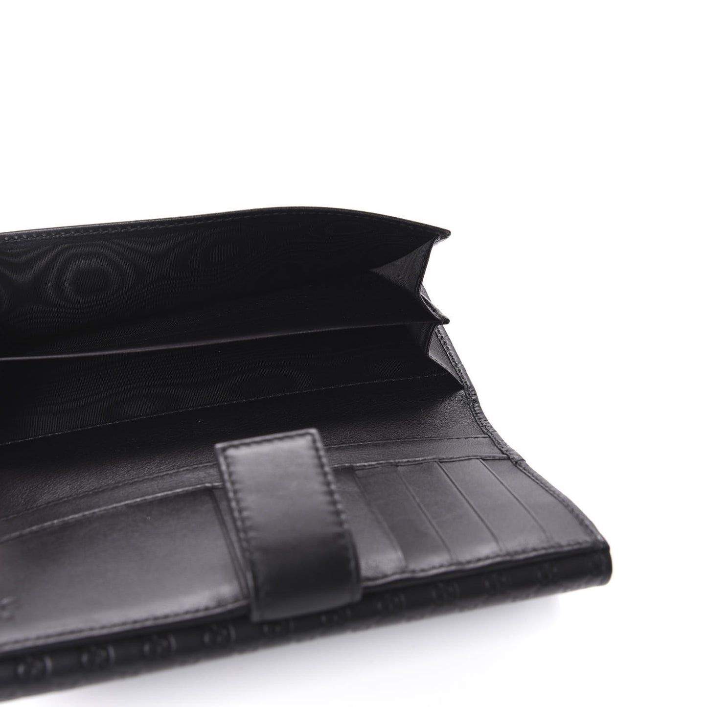 Microguccissima Continental Flap Wallet Black