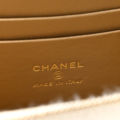 Chanel Lambskin Quilted Pearl Crush Small Vanity Case With Chain White 6 of 13