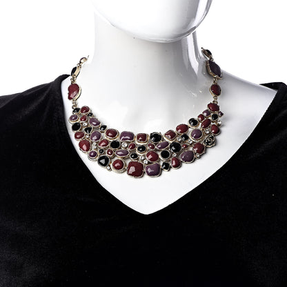 Chanel Crystal Bead Gripoix Poured Glass CC Necklace Multicolor 2 of 6