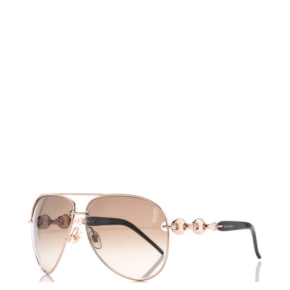 Gucci Marina Chain Aviator Sunglasses GG 4225/S Gold Black 1 of 8