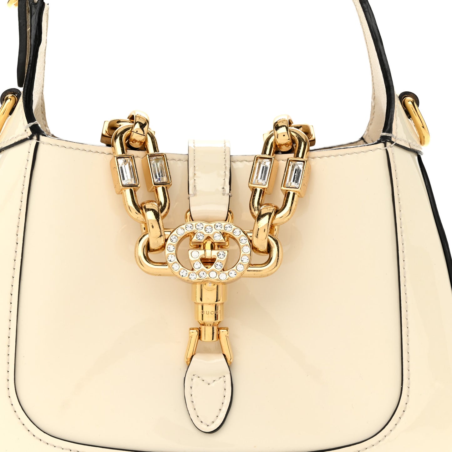 Patent Mini Jackie 1961 Crystal Hobo Mystic White