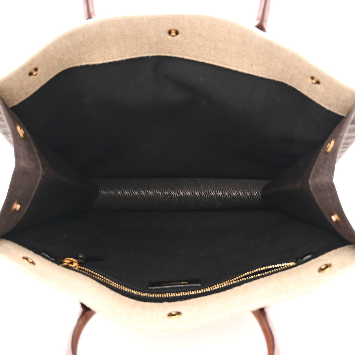 Linen Calfskin Rive Gauche North South Tote Natural
