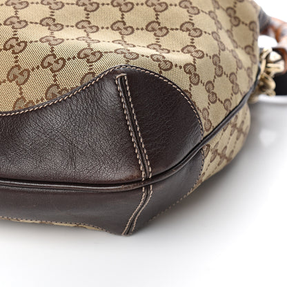 Gucci Monogram Medium Peggy Bamboo Top Handle Bag Dark Brown 8 of 9