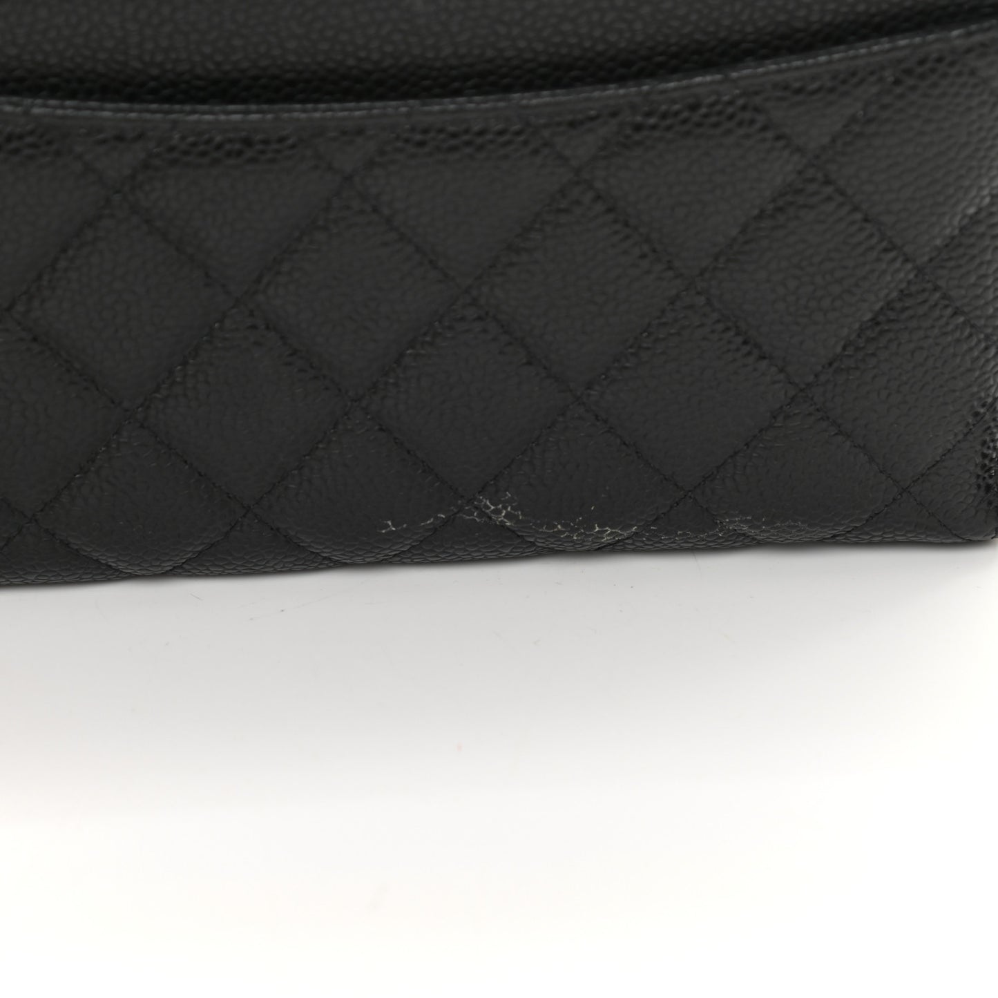 Caviar Quilted Large Gusset Zip Around Wallet Black