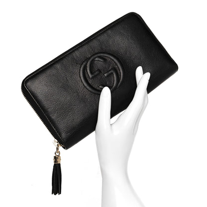 Gucci Pebbled Calfskin Soho Zip Around Wallet Black 2 of 10