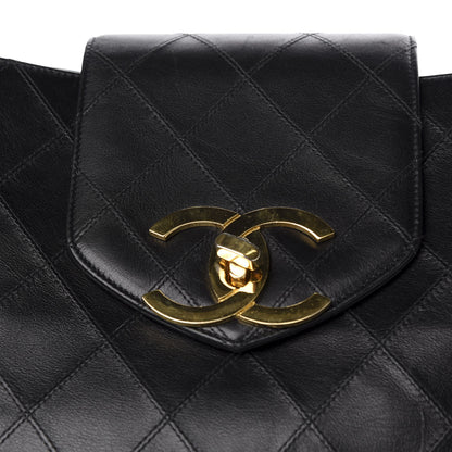 Chanel Calfskin Stitched XL Weekender Black 9 of 10