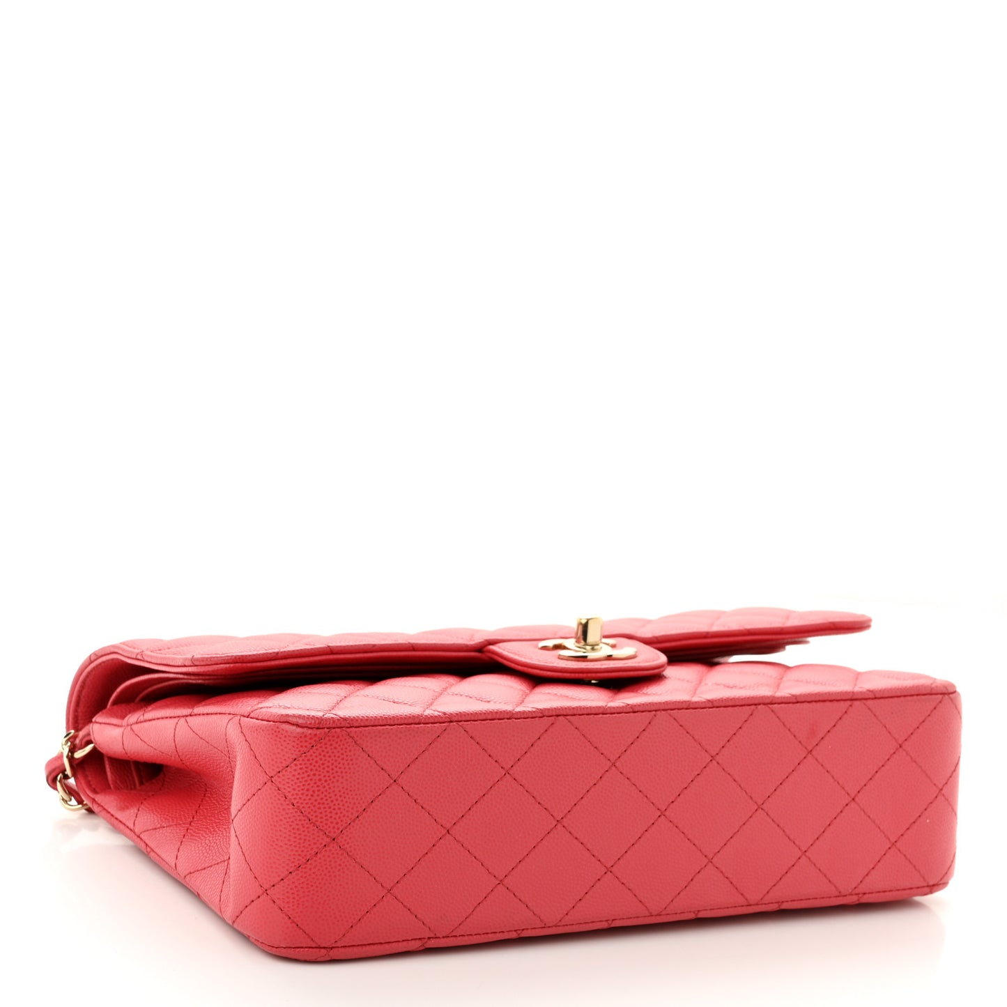 Caviar Quilted Medium Double Flap Dark Pink