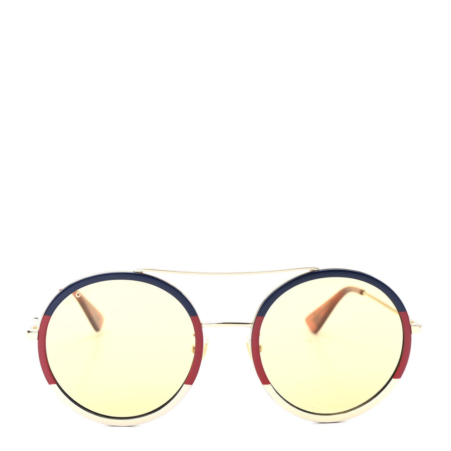 Metal Round Frame Sunglasses GG0061S Bleu Red White