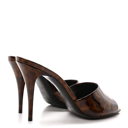 Saint Laurent Patent Tartaruga Sexy 95mm Mules 37.5 Tortoise Brown 5 of 8