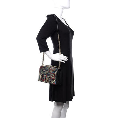 Christian Dior Lambskin Embroidered Medium Diorama Flap Bag Black 2 of 11