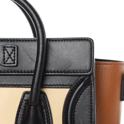 Celine Satin Calfskin Nano Tri-Color Luggage Seashell 17 of 17