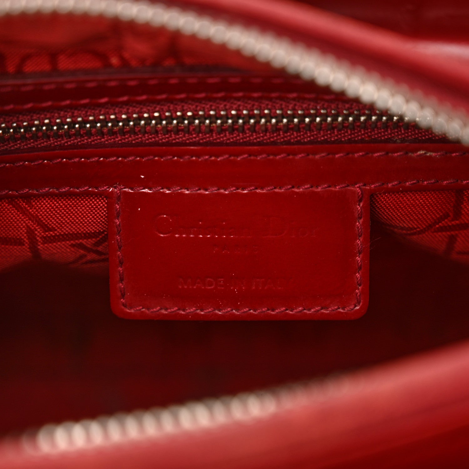 Christian Dior Patent Cannage Medium Lady Dior Red 6 of 16