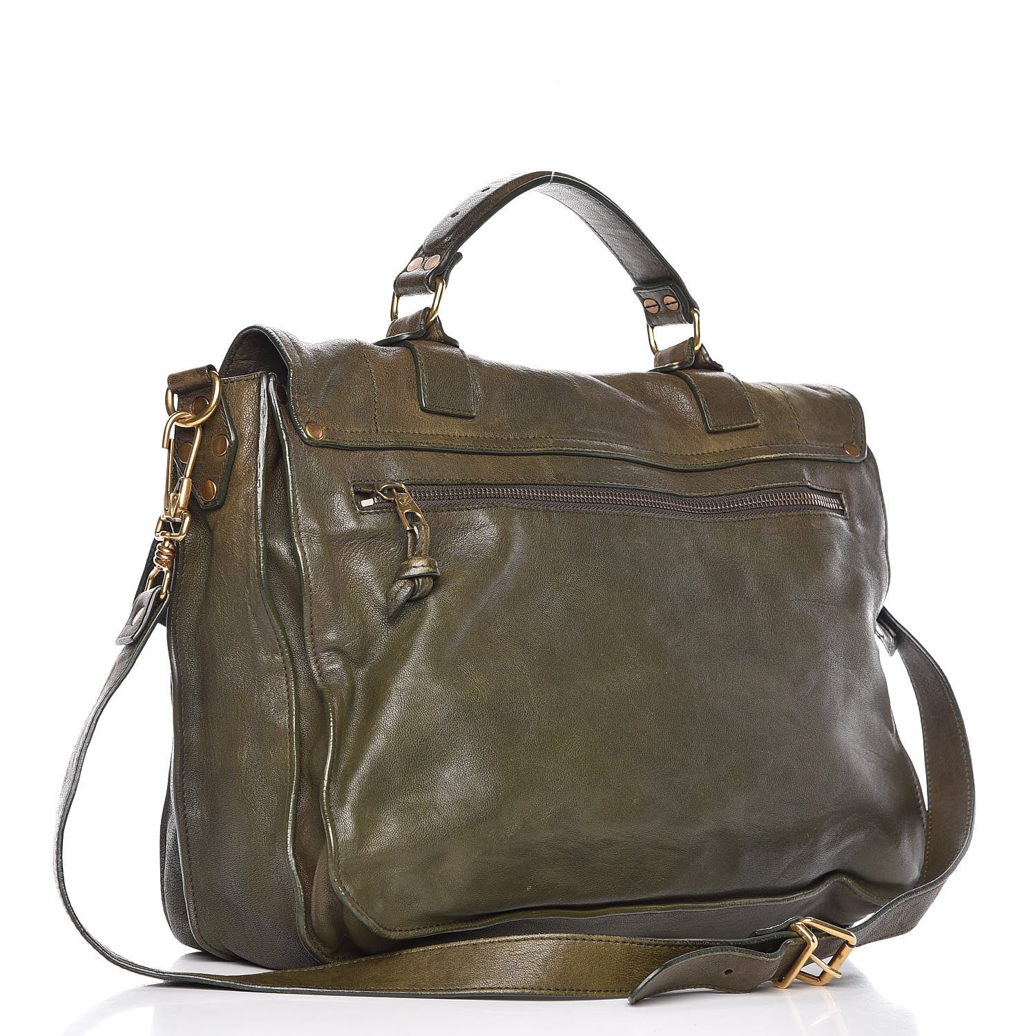 Proenza Schouler Lambskin Large PS1 Satchel Military 4 of 15