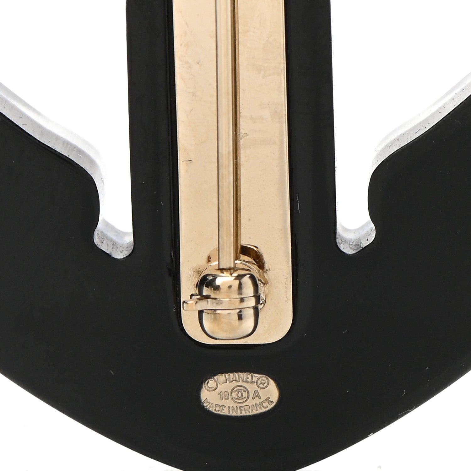 Chanel Resin Pearl Anchor CC Brooch Black Blue 4 of 4