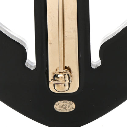 Chanel Resin Pearl Anchor CC Brooch Black Blue 4 of 4