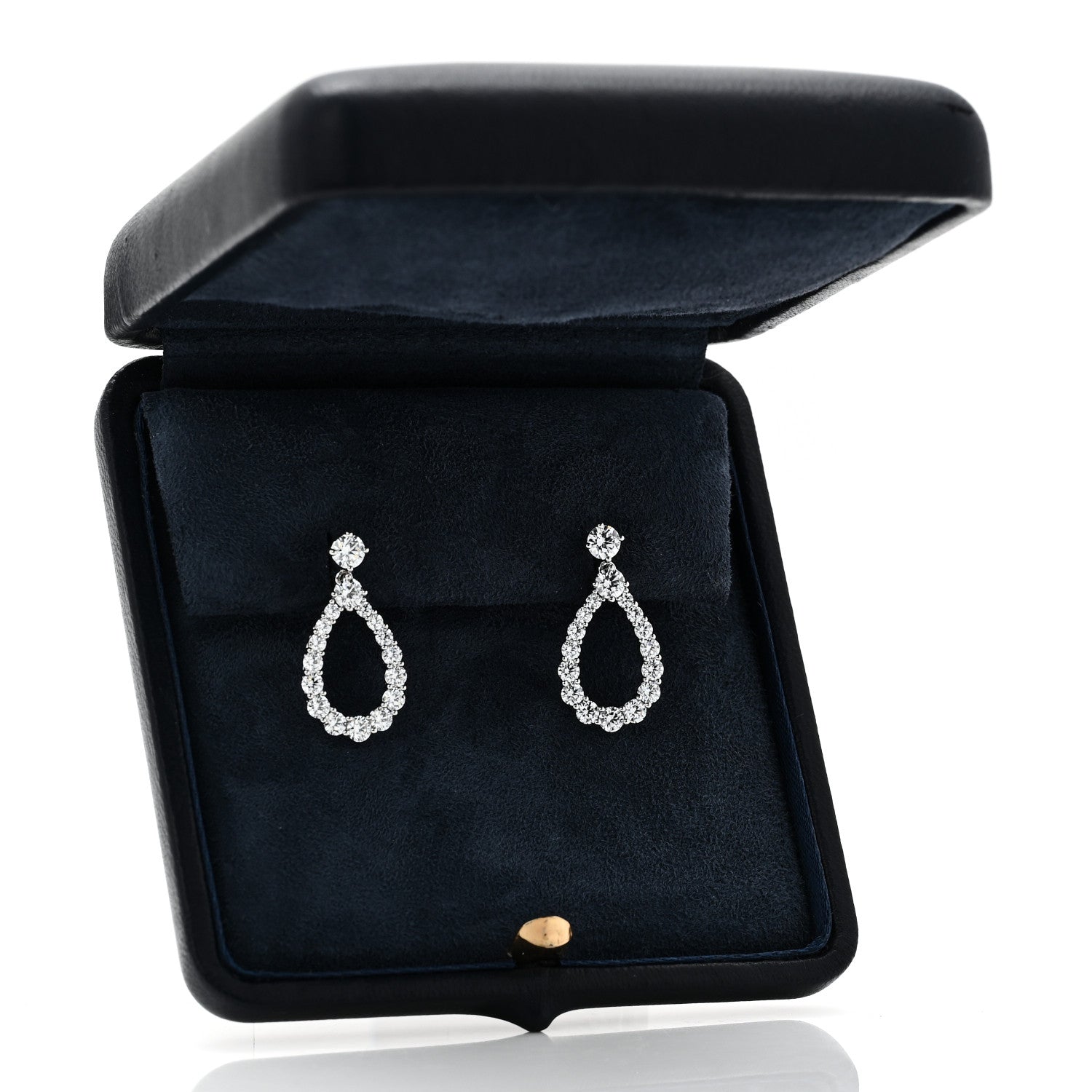 Harry Winston Platinum Diamond Double Loop Earrings 5 of 5