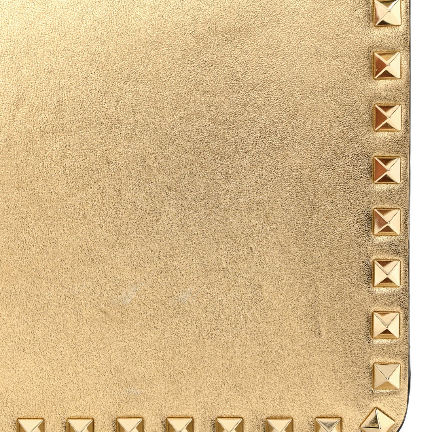 Valentino Garavani Metallic Calfskin Rockstud Side Slip Wristlet Clutch Gold 13 of 15