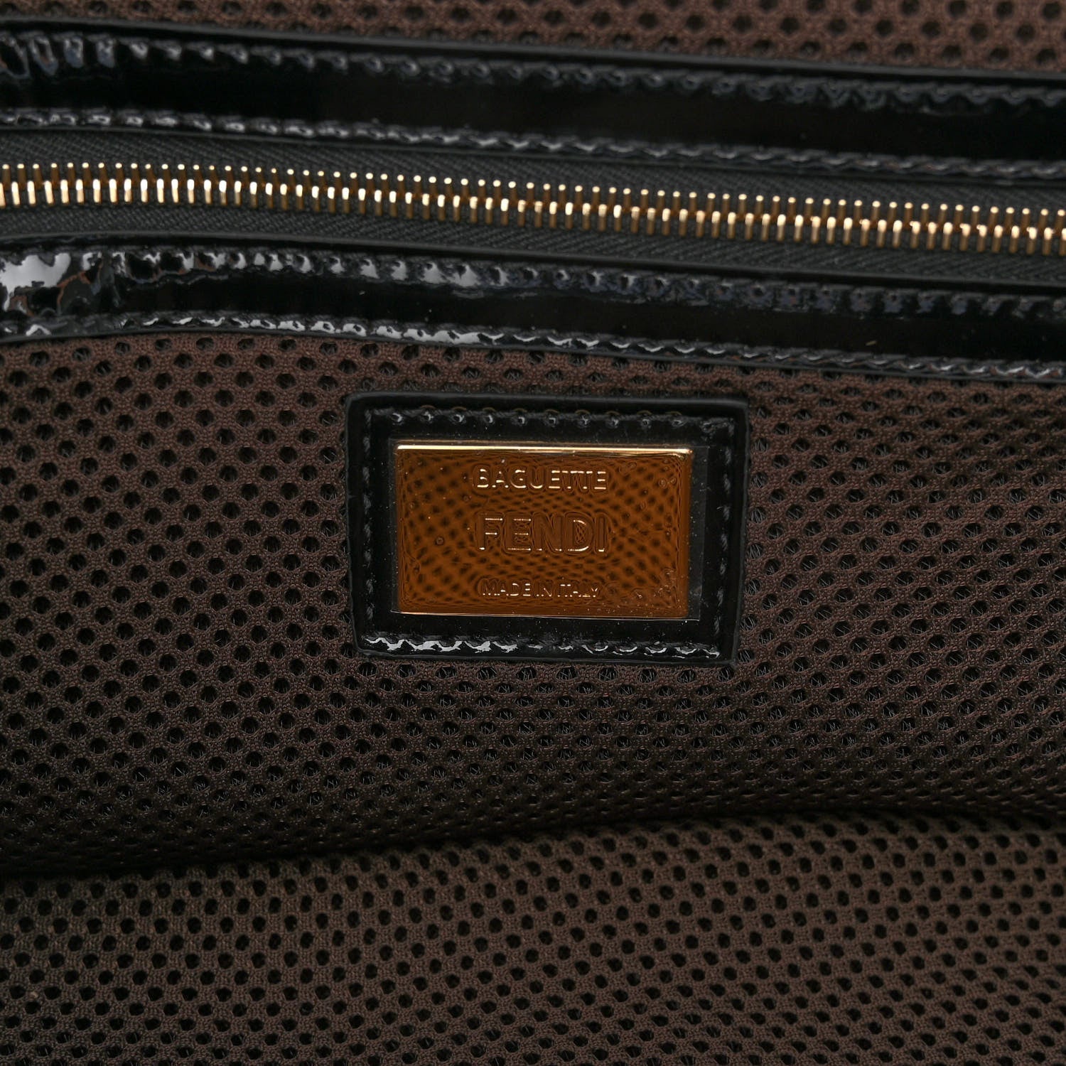 Fendi Patent FF 1974 Embossed Baguette Black 5 of 8