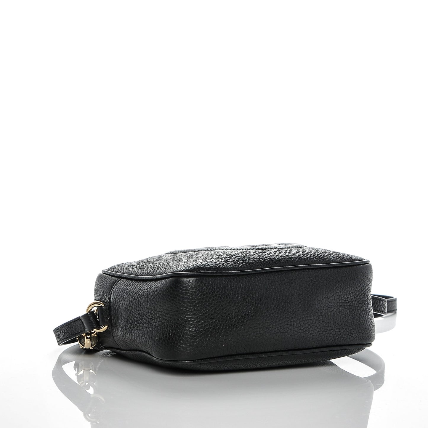 Pebbled Calfskin Small Soho Disco Bag Black