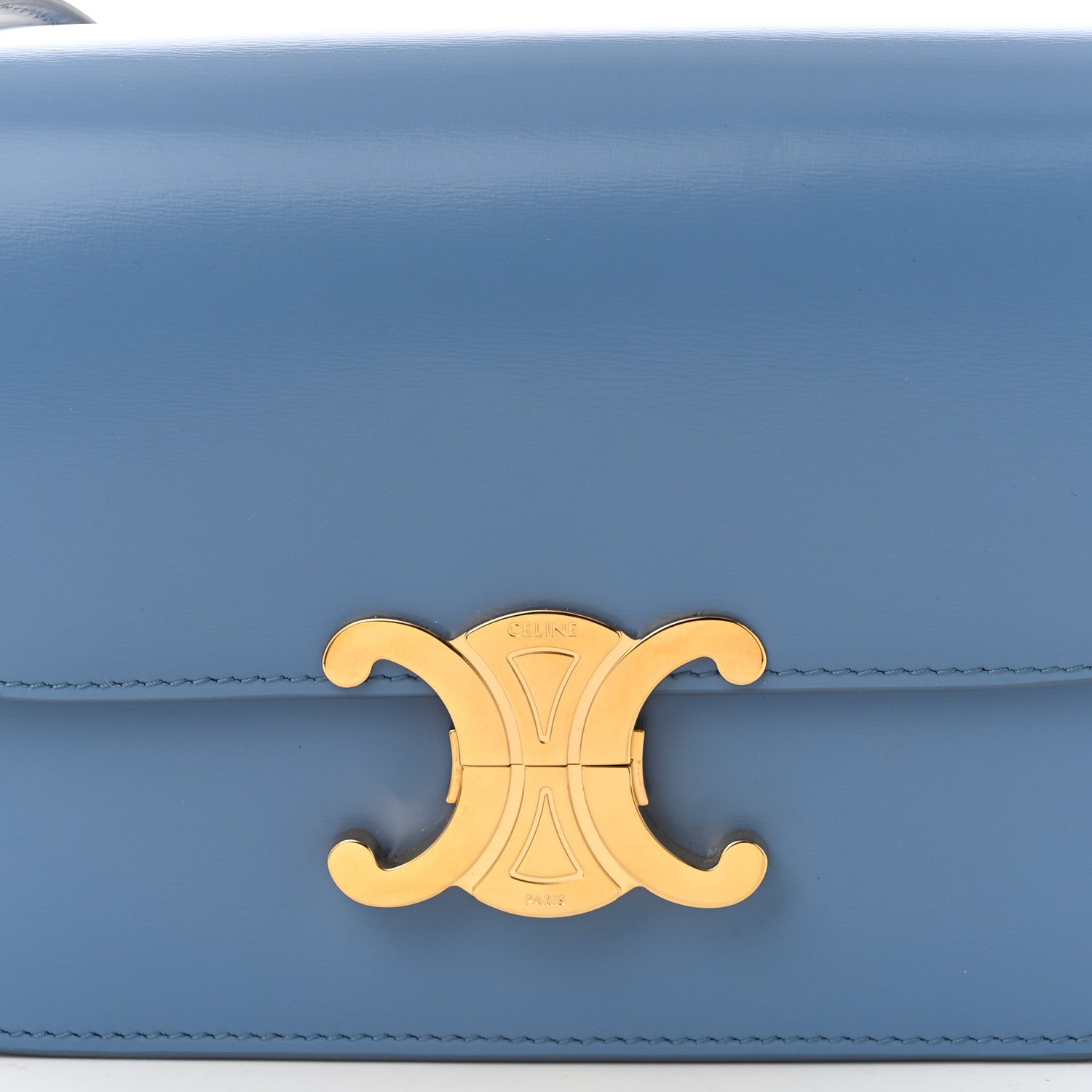 Celine Shiny Calfskin Teen Triomphe Azure 9 of 11