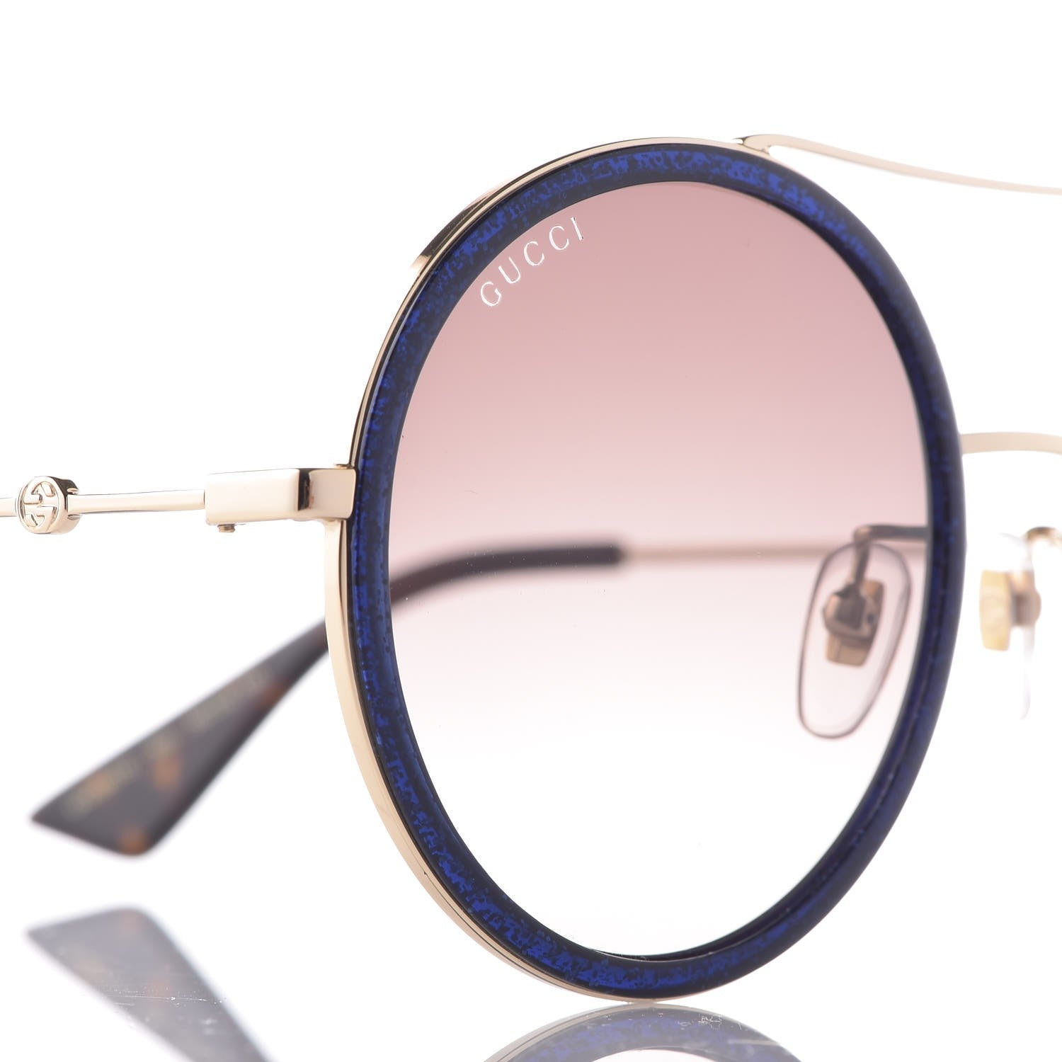 Gucci Round Sunglasses GG 0061S Blue 8 of 9