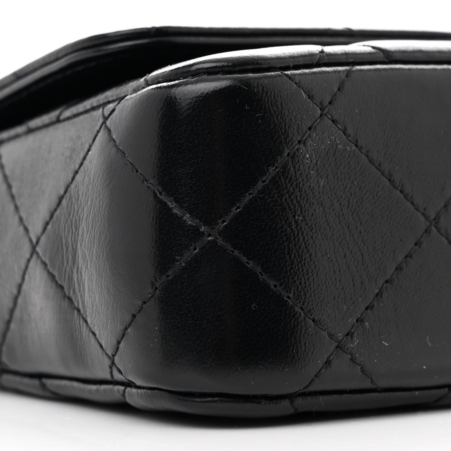 Chanel Shiny Lambskin Quilted Top Handle Flap Black 9 of 11