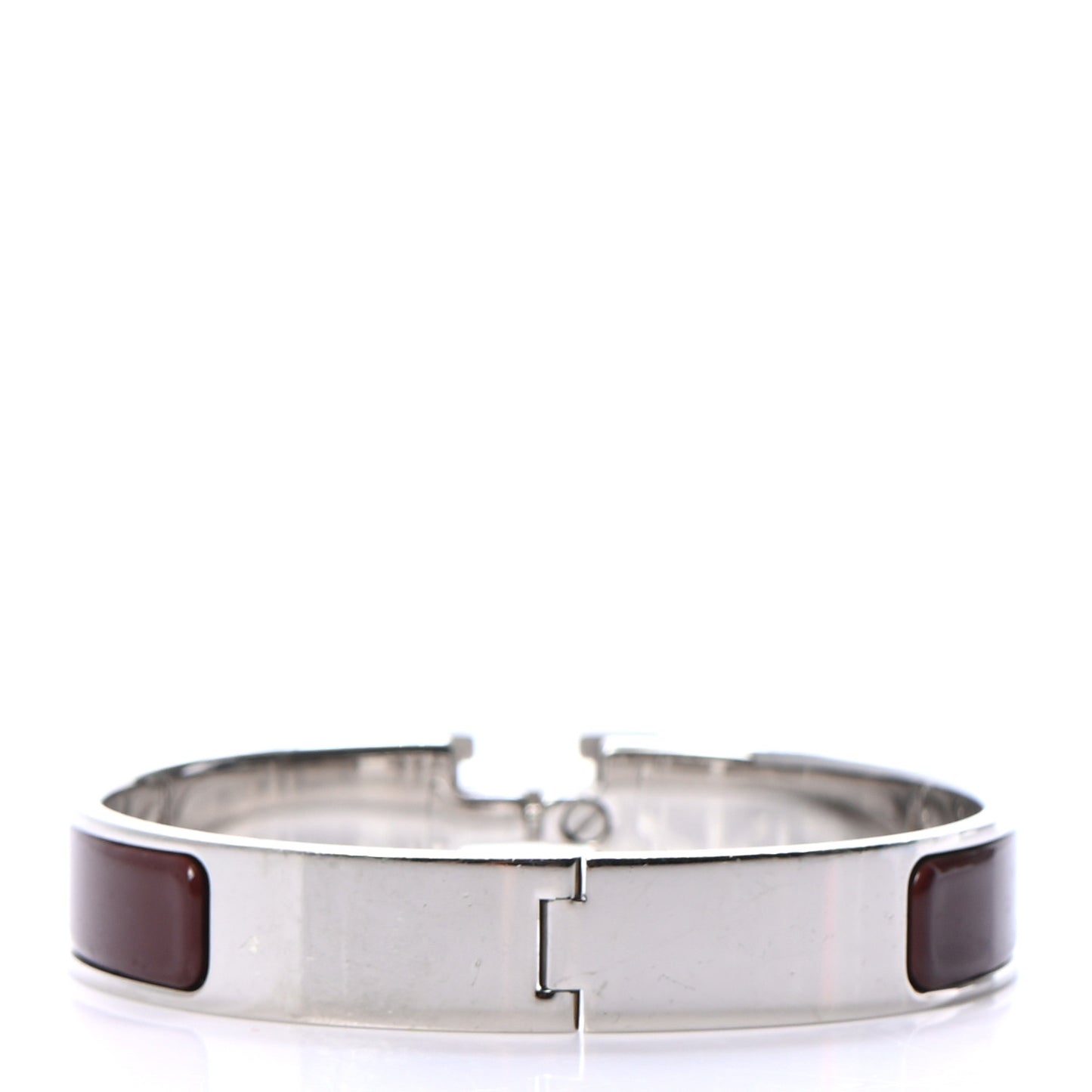 Enamel Narrow Clic Clac H Bracelet PM Burgundy