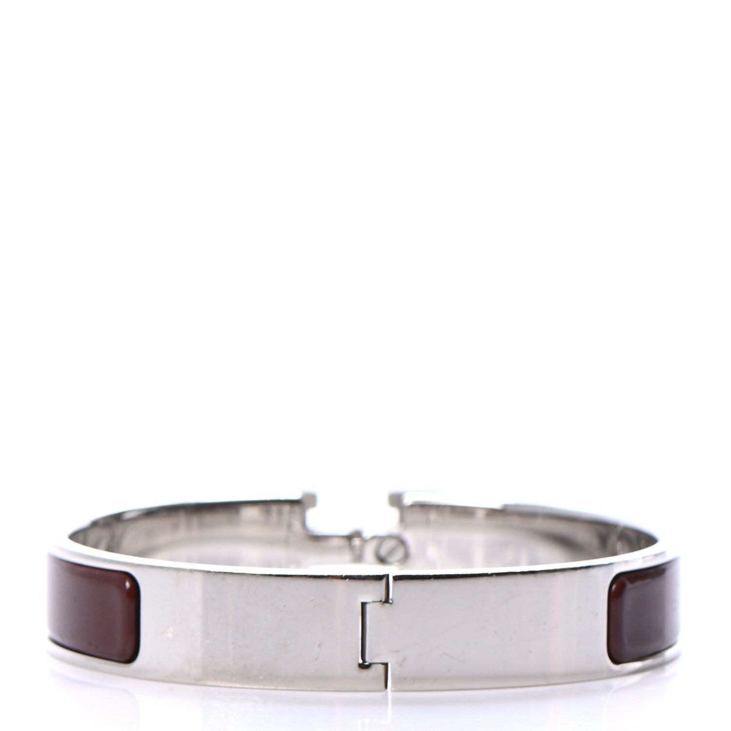 Hermes Enamel Narrow Clic Clac H Bracelet PM Burgundy 3 of 4