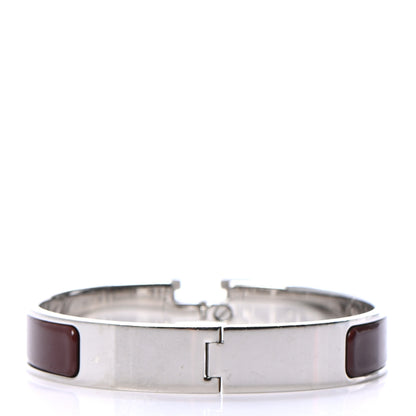 Hermes Enamel Narrow Clic Clac H Bracelet PM Burgundy 3 of 4