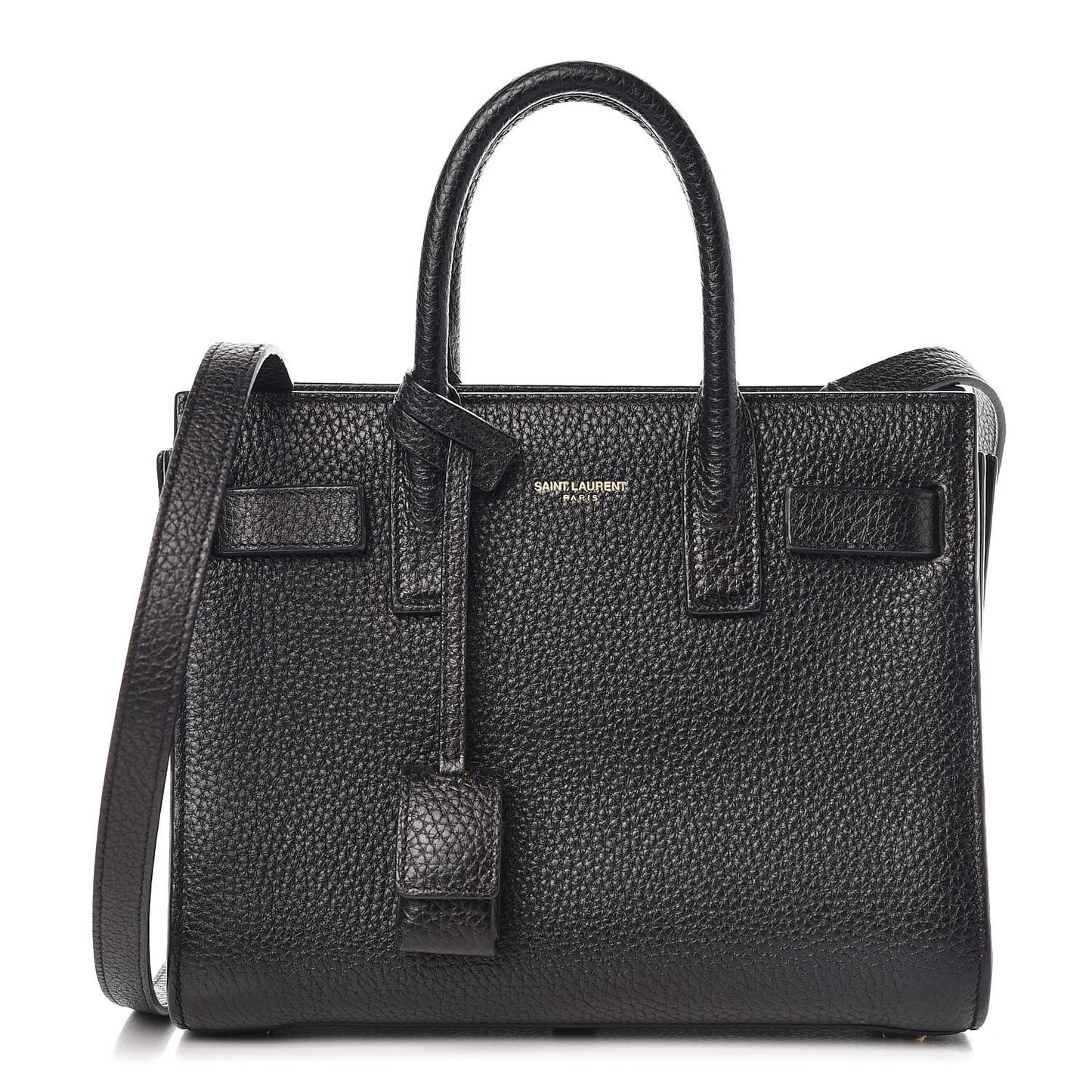 Grained Calfskin Nano Sac De Jour Black