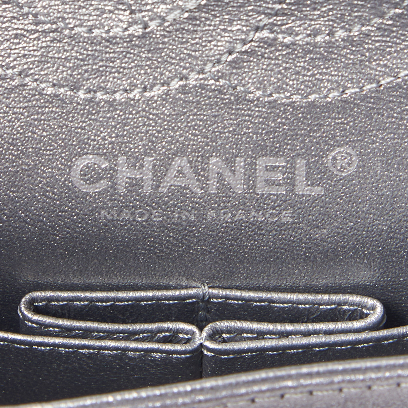 Chanel Metallic Calfskin Quilted Lucky Charms 2.55 Reissue 224 Flap Dark Silver 7 of 10