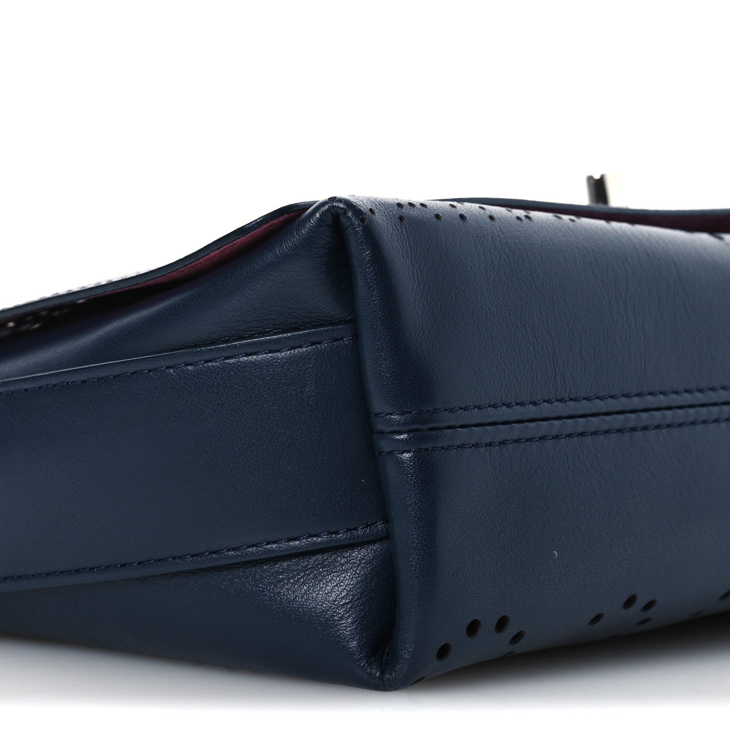 Chanel Calfskin Tweed Eyelet Flap Bag Navy 11 of 12