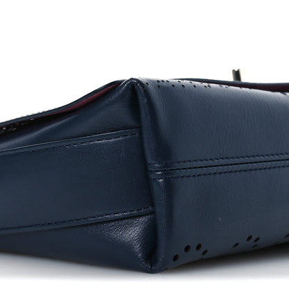 Chanel Calfskin Tweed Eyelet Flap Bag Navy 11 of 12