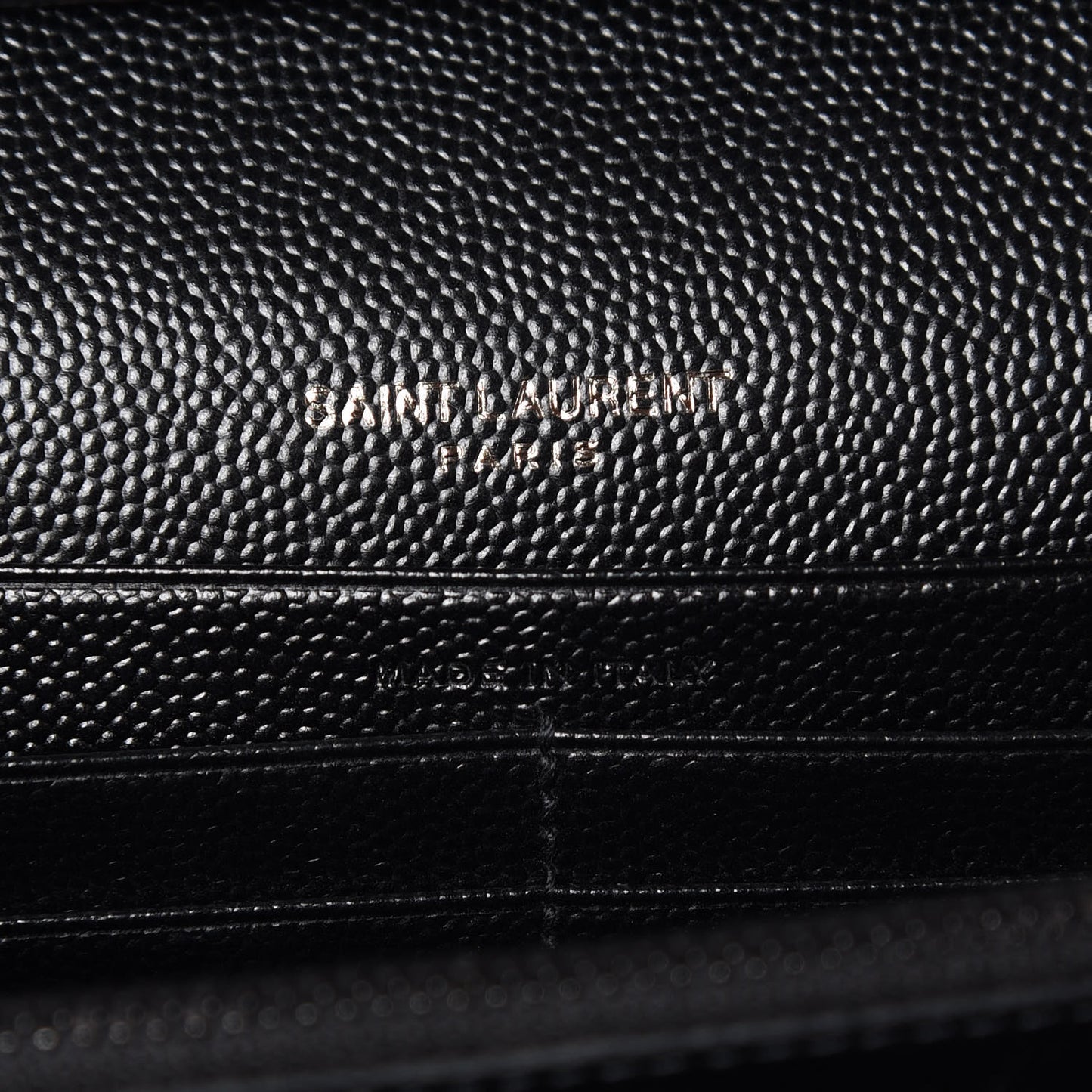 Grain De Poudre Matelasse Chevron Monogram Chain Wallet Black White
